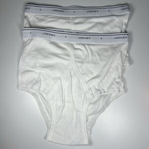 Men's JOCKEY Size 36 WHITE Classic Cotton Y Front Brief  Underwear Lot Of 2